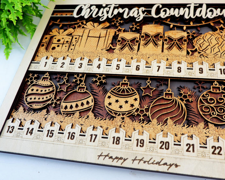 Christmas Decor Countdowns - Portrait and Landscape options - Works with all Lasers