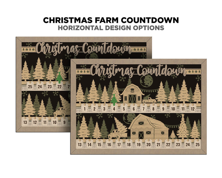 Christmas Farm Countdowns - Portrait and Landscape options - Works with all Lasers