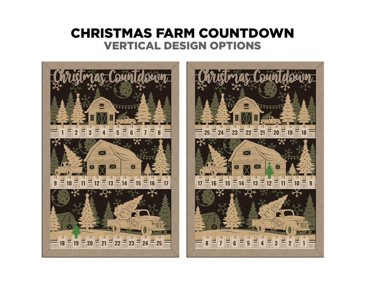 Christmas Farm Countdowns - Portrait and Landscape options - Works with all Lasers