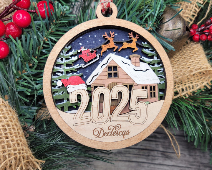2025 Winter Wonderland Ornament - Engraved and cut backer - Includes Custom area - SVG, PDF, AI Files - Works on all Lasers