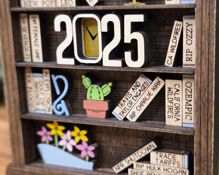 2025 Year End Ornament - Bookcase Edition - SVG, PDF, AI Files - Works on all Lasers
