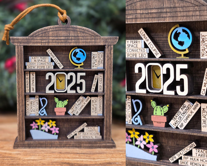 2025 Year End Ornament - Bookcase Edition - SVG, PDF, AI Files - Works on all Lasers