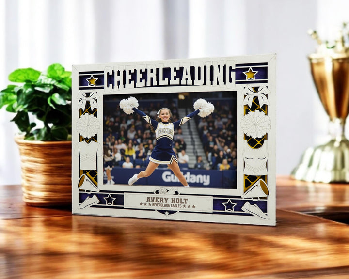 Cheerleading Icon Frames - Includes Frame Sizes 4x6, 5x7, 8x10 in Landscape and Portrait - Works with all Lasers