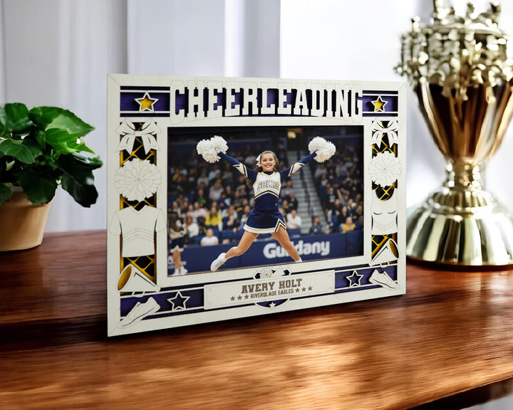 Cheerleading Icon Frames - Includes Frame Sizes 4x6, 5x7, 8x10 in Landscape and Portrait - Works with all Lasers