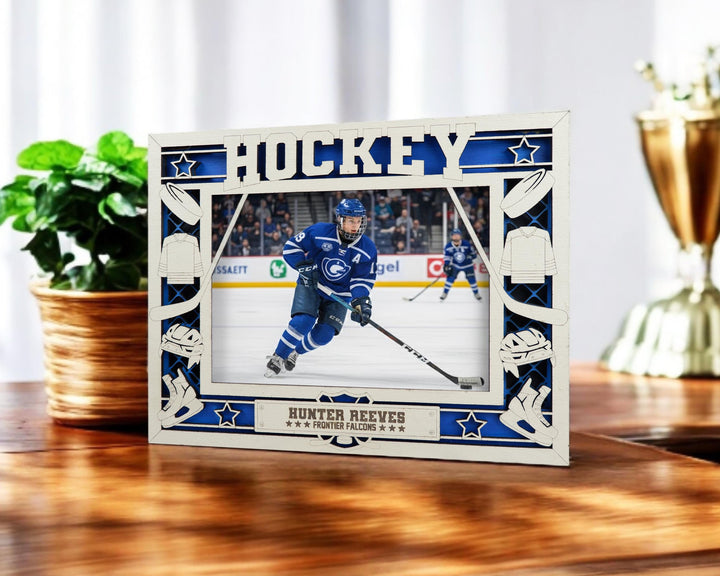 Hockey Icon Frames - Includes Frame Sizes 4x6, 5x7, 8x10 in Landscape and Portrait - Works with all Lasers