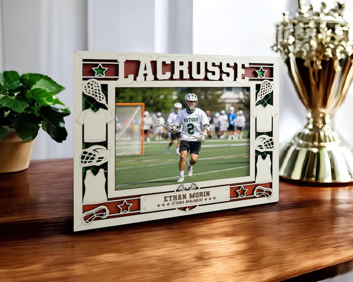 Lacrosse Icon Frames - Includes Frame Sizes 4x6, 5x7, 8x10 in Landscape and Portrait - Works with all Lasers