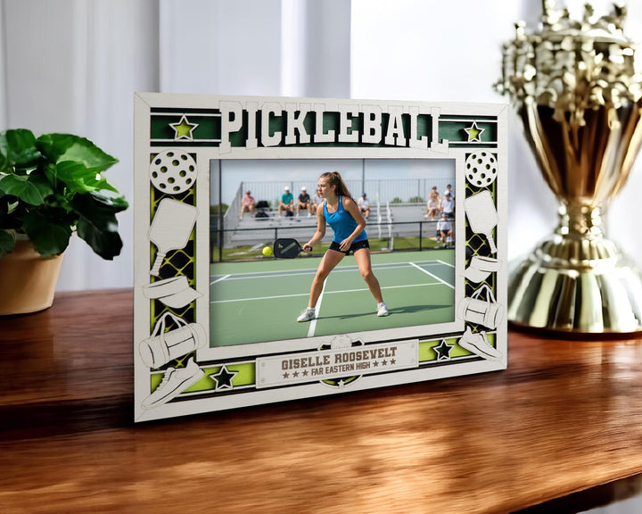 Pickleball Icon Frames - Includes Frame Sizes 4x6, 5x7, 8x10 in Landscape and Portrait - Works with all Lasers