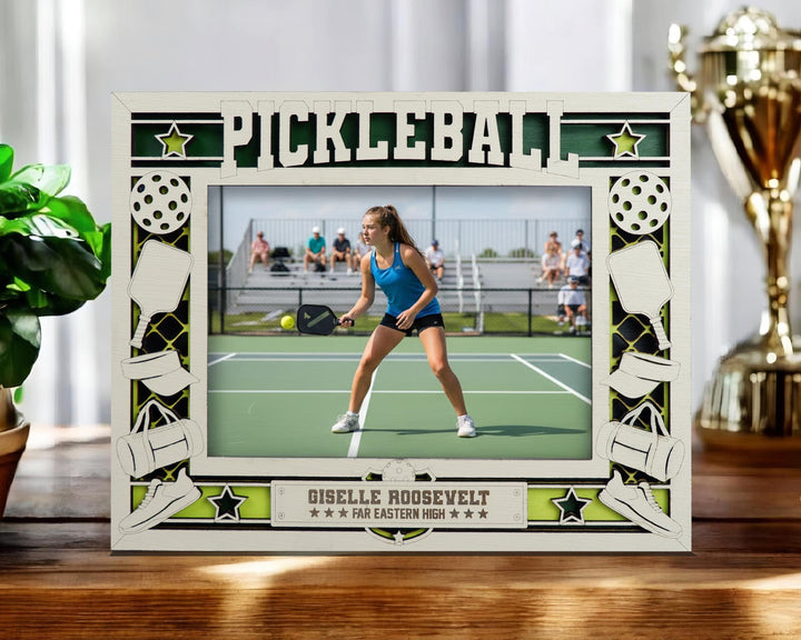 Pickleball Icon Frames - Includes Frame Sizes 4x6, 5x7, 8x10 in Landscape and Portrait - Works with all Lasers