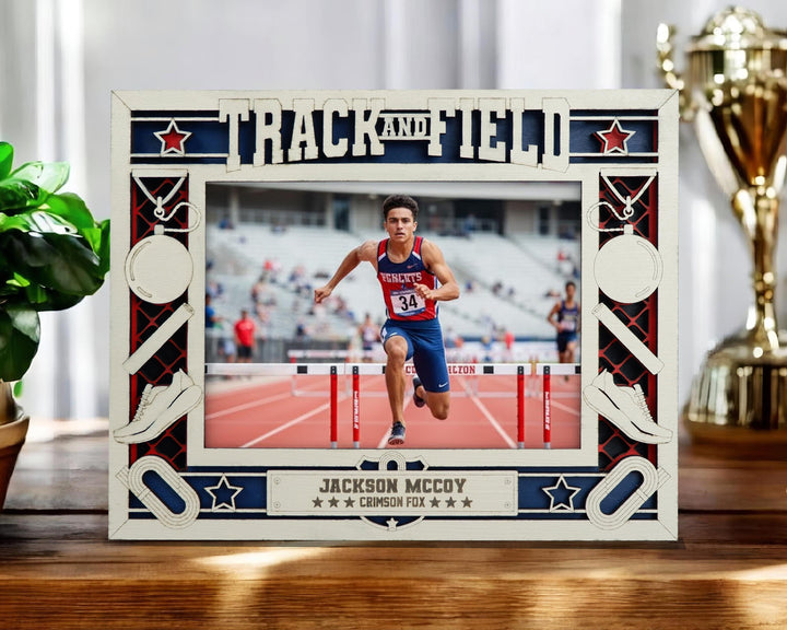 Track and Field Icon Frames - Includes Frame Sizes 4x6, 5x7, 8x10 in Landscape and Portrait - Works with all Lasers