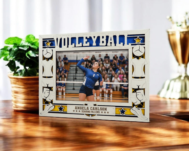 Volleyball Icon Frames - Includes Frame Sizes 4x6, 5x7, 8x10 in Landscape and Portrait - Works with all Lasers
