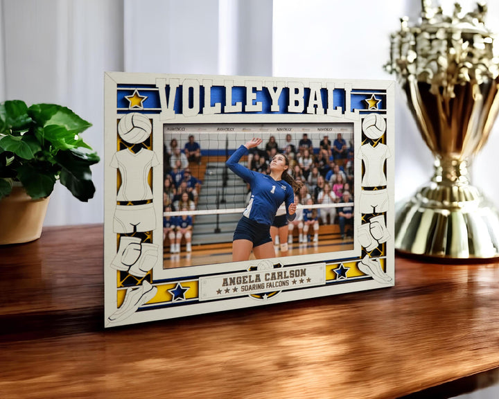 Volleyball Icon Frames - Includes Frame Sizes 4x6, 5x7, 8x10 in Landscape and Portrait - Works with all Lasers