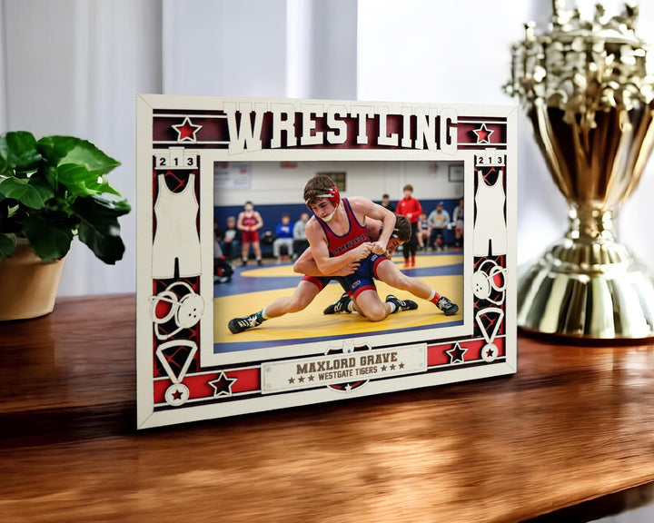 Wrestling Icon Frames - Includes Frame Sizes 4x6, 5x7, 8x10 in Landscape and Portrait - Works with all Lasers