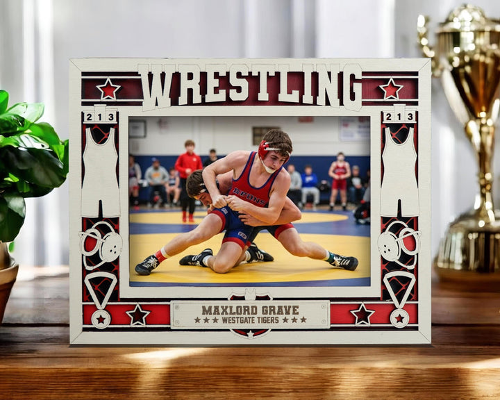 Wrestling Icon Frames - Includes Frame Sizes 4x6, 5x7, 8x10 in Landscape and Portrait - Works with all Lasers