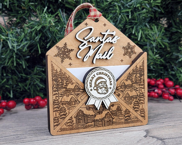 Santa's Letter Ornament - Leave a note for Santa - SVG, PDF, AI File Download - Works with all Laser Types