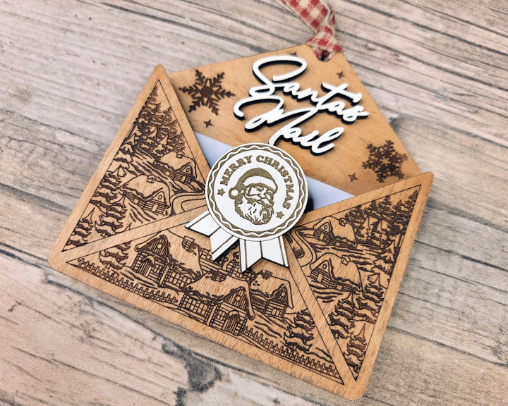 Santa's Letter Ornament - Leave a note for Santa - SVG, PDF, AI File Download - Works with all Laser Types