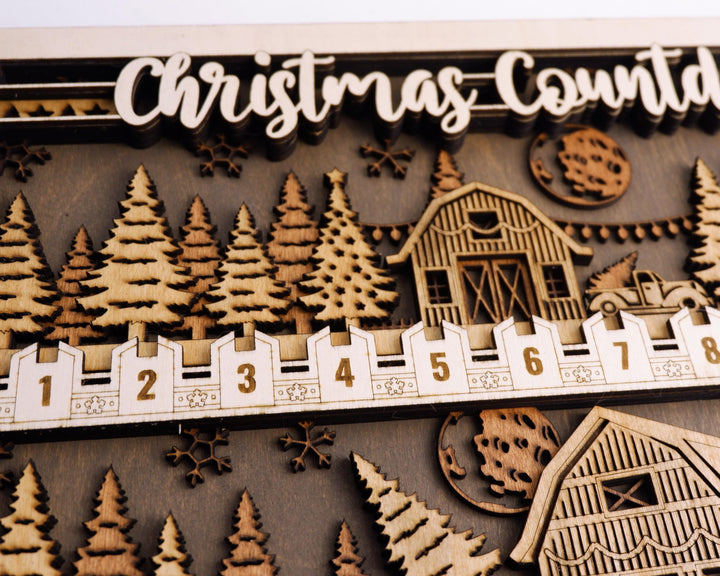 Christmas Farm Countdowns - Portrait and Landscape options - Works with all Lasers