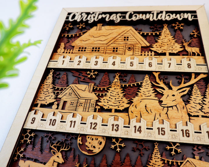 Christmas Outdoor Countdowns - Portrait and Landscape options - Works with all Lasers