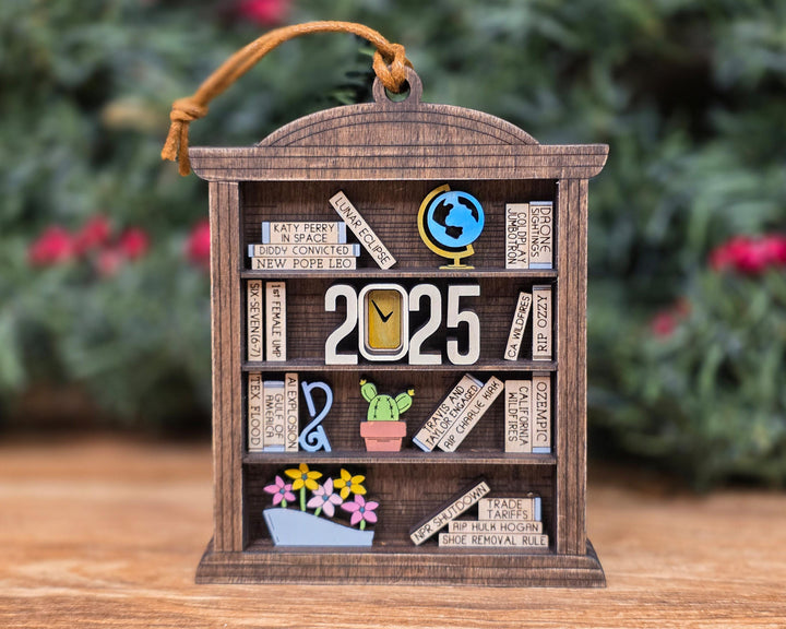 2025 Year End Ornament - Bookcase Edition - SVG, PDF, AI Files - Works on all Lasers