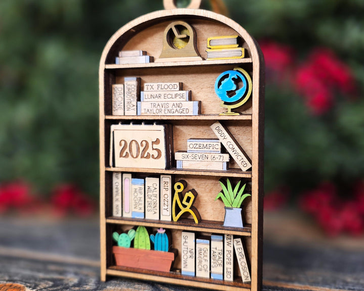 2025 Year End Ornament - Bookcase Edition - SVG, PDF, AI Files - Works on all Lasers