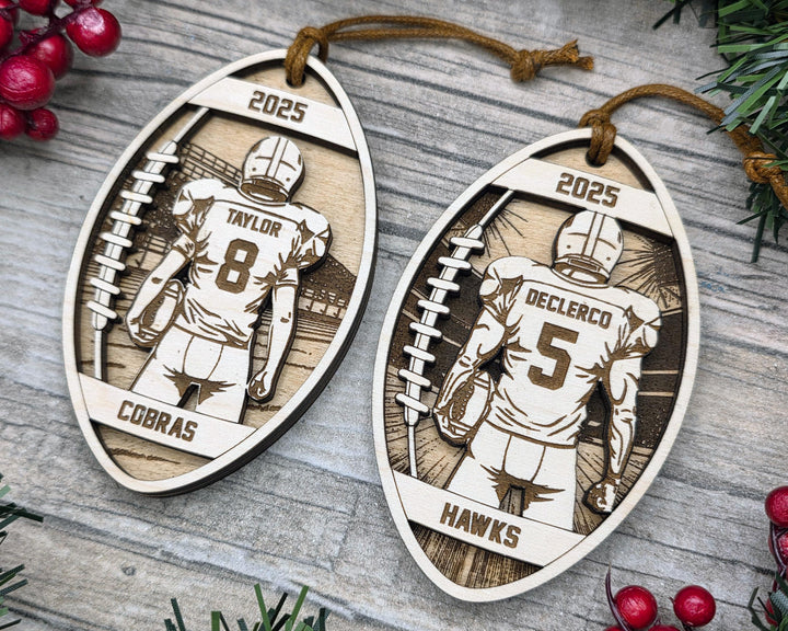Detailed Football Spotlight Ornaments - Youth and Adult Options - SVG, PDF, AI File Download - Works with all Laser Types