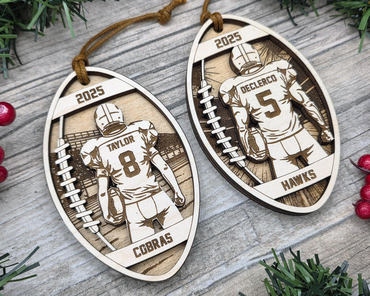 Detailed Football Spotlight Ornaments - Youth and Adult Options - SVG, PDF, AI File Download - Works with all Laser Types