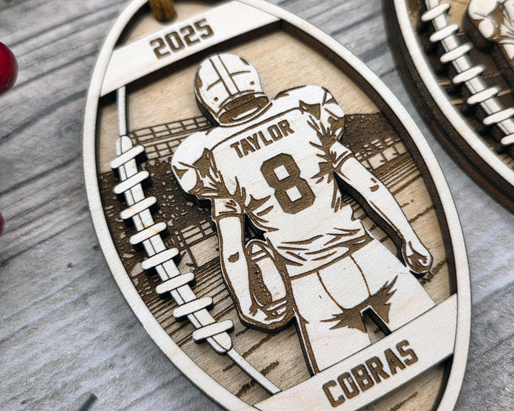 Detailed Football Spotlight Ornaments - Youth and Adult Options - SVG, PDF, AI File Download - Works with all Laser Types