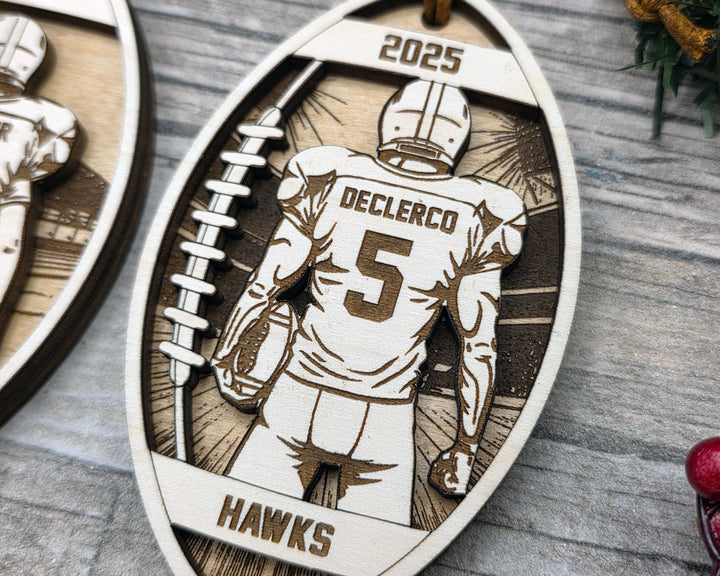 Detailed Football Spotlight Ornaments - Youth and Adult Options - SVG, PDF, AI File Download - Works with all Laser Types