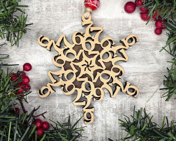 67 Six Seven Snow Flake Ornament - 2 ornaments- SVG, PDF, AI Files - Works on all Lasers