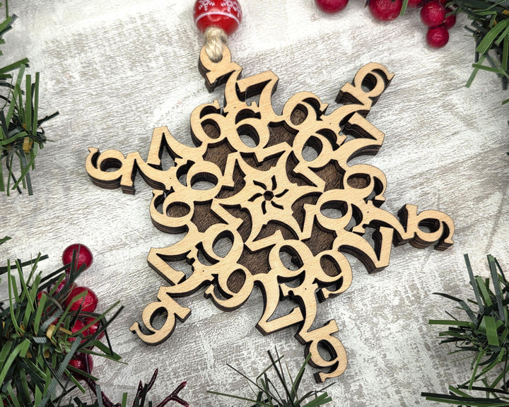 67 Six Seven Snow Flake Ornament - 2 ornaments- SVG, PDF, AI Files - Works on all Lasers