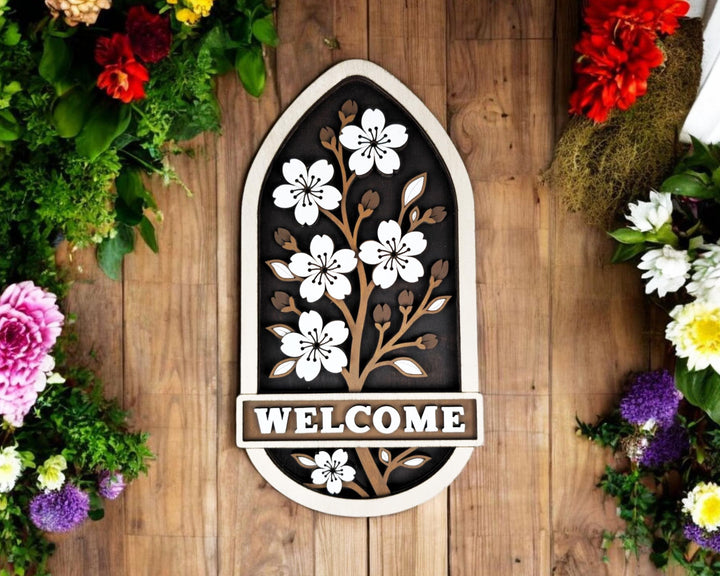 Welcome Door Hanger Signage - Anchor, Compass, Flower - SVG, PDF, AI Files - Works on all Lasers