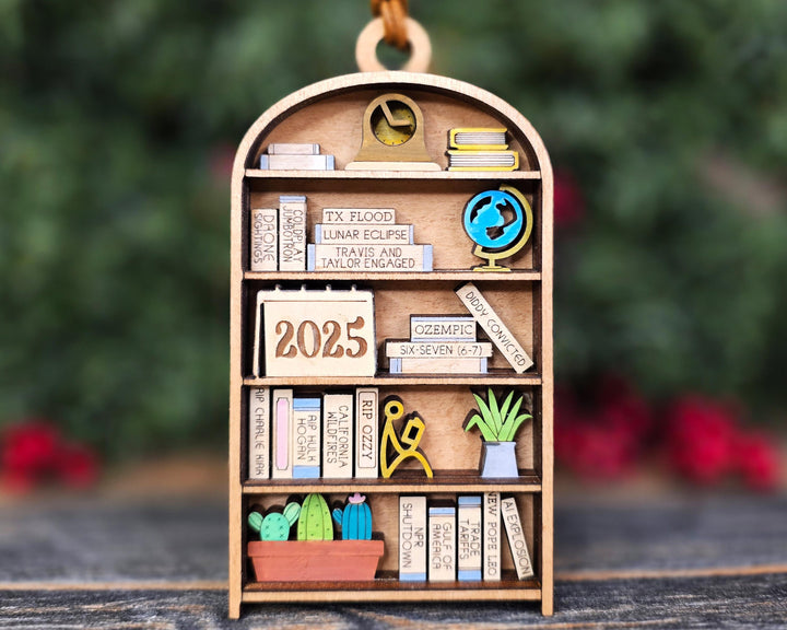 2025 Year End Ornament - Bookcase Edition - SVG, PDF, AI Files - Works on all Lasers