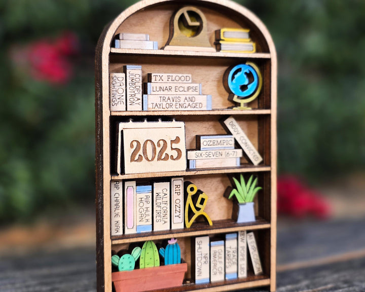 2025 Year End Ornament - Bookcase Edition - SVG, PDF, AI Files - Works on all Lasers