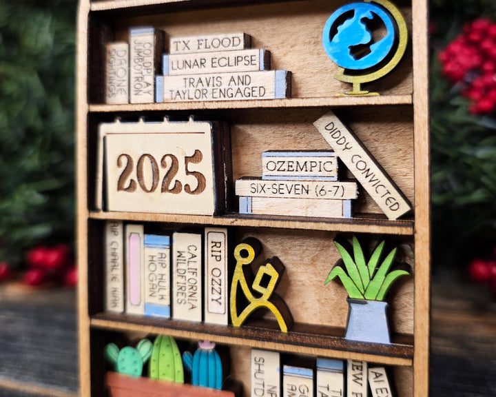 2025 Year End Ornament - Bookcase Edition - SVG, PDF, AI Files - Works on all Lasers