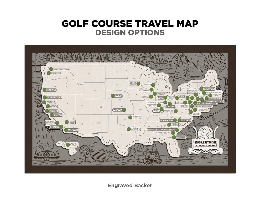 The Golf Course Travel Map Tracker - SVG, PDF, AI Files - Works with a ...