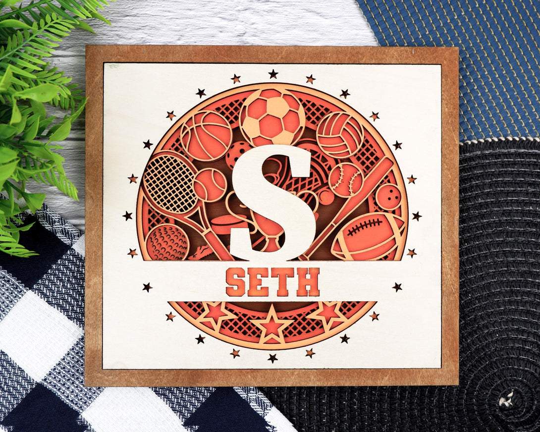 Layered Letters Sports Monograms - 6 Layered Sports Designs - SVG, PDF ...