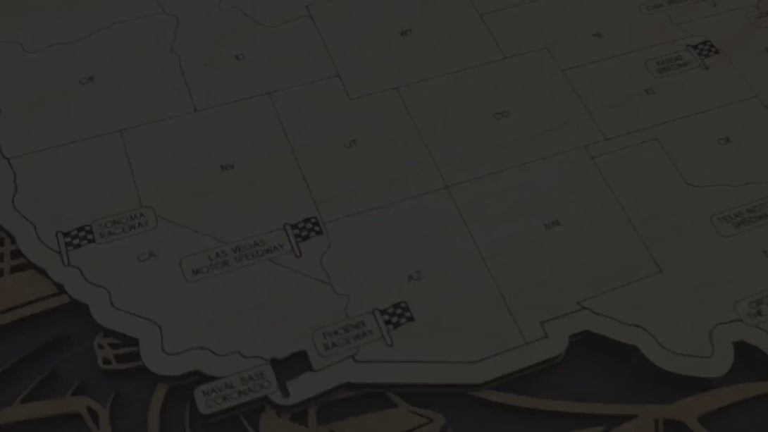 The American Speedway Travel Map - SVG, PDF, AI Files - Works with all Lasers