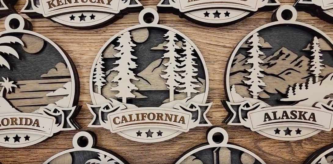 Arizona America Set - Includes Ornaments, Signage & Key Hanger - SVG, PDF, AI File types - Works With All Lasers