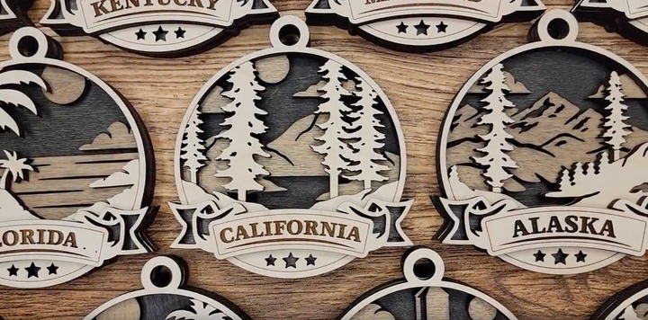 Arizona America Set - Includes Ornaments, Signage & Key Hanger - SVG, PDF, AI File types - Works With All Lasers