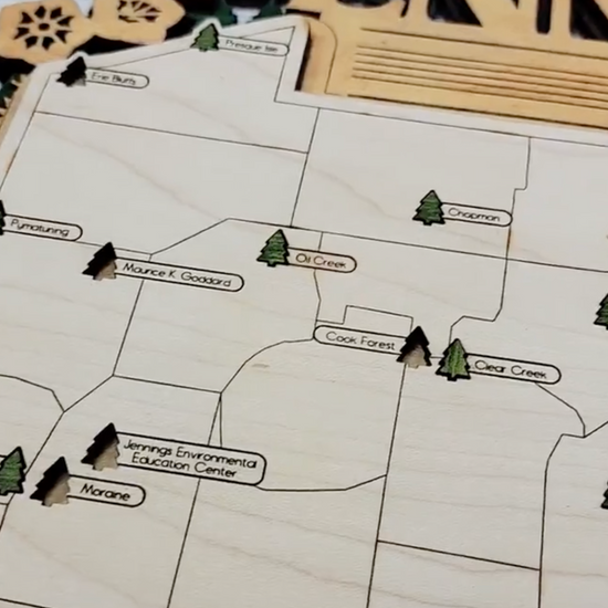 The Pennsylvania Park Map - Custom and Non Customizable Options - SVG, PDF File Download - Tested in Lightburn and Glowforge