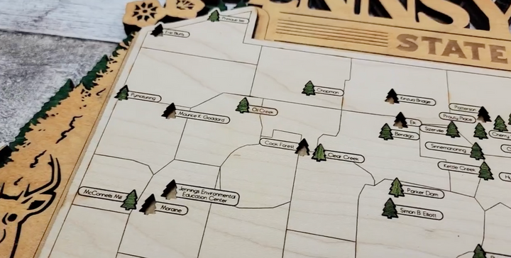 The Pennsylvania Park Map - Custom and Non Customizable Options - SVG, PDF File Download - Tested in Lightburn and Glowforge