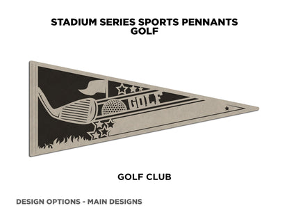 Stadium Series Sports Pennants - Golf - 9 Variations Included - Male and Female Options - Tested on Glowforge & Lightburn