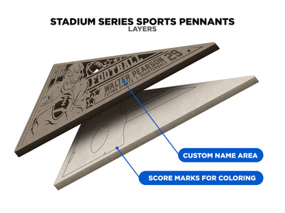Stadium Series Sports Pennants - Track & Cross Country - 12 Variations Included - Male and Female Options - Tested on Glowforge & Lightburn