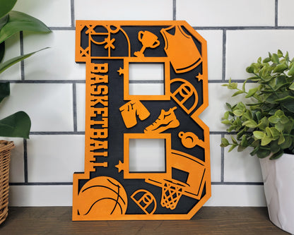 Stadium Series Letters and Numbers - Basketball - Customizable and Non Customizable options included - Tested on Glowforge & Lightburn