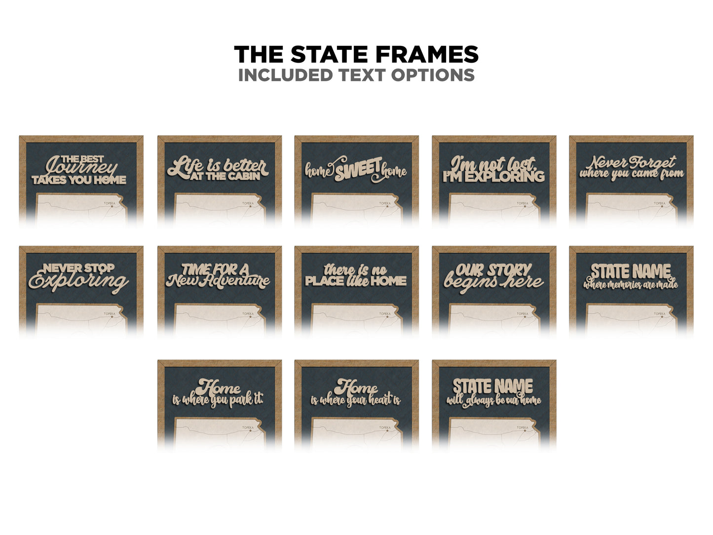 The Oklahoma State Frame - 13 text options, 12 backgrounds, 25 icons Included - Make over 7,500 designs - Glowforge & Lightburn Tested