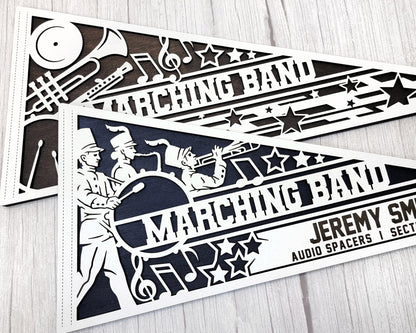 Stadium Series Sports Pennants - Marching Band - 6 Variations Included - Male and Female Options - Tested on Glowforge & Lightburn