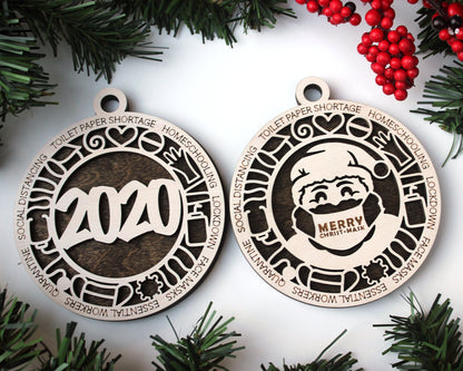 2020 Commemorative Ornament Pack - SVG File Download - Sized for Glowforge - Christmas