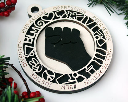 Black Lives Matter Ornament - SVG File Download - Sized for Glowforge - Christmas BLM