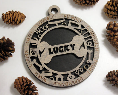 Dog Ornament Four Pack - SVG File Download - Sized & Tested for Glowforge - Christmas