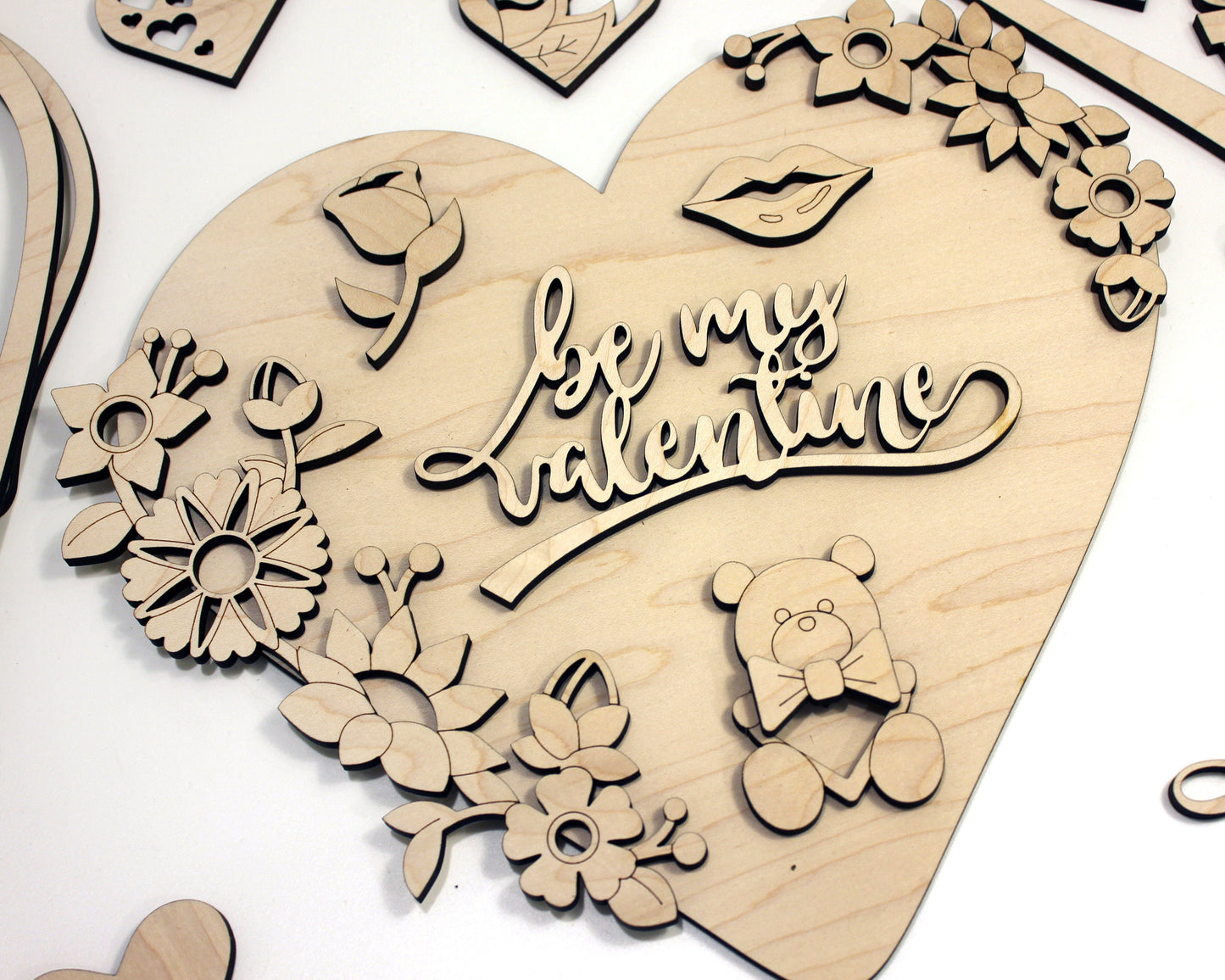 Valentines DIY Build a Heart Paint Craft - SVG File Download - Sized for Glowforge