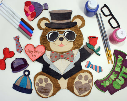 Valentines DIY Build a Bear Craft - Boy Version - SVG File Download - Sized for Glowforge